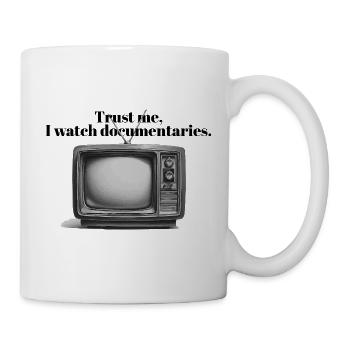 Documentaries | Funny True Crime Retro TV Design - Mug - white - Right
