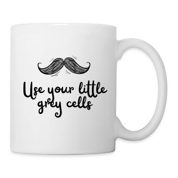 Use your little grey cells Poirot funny mustache - Mug - white - Right
