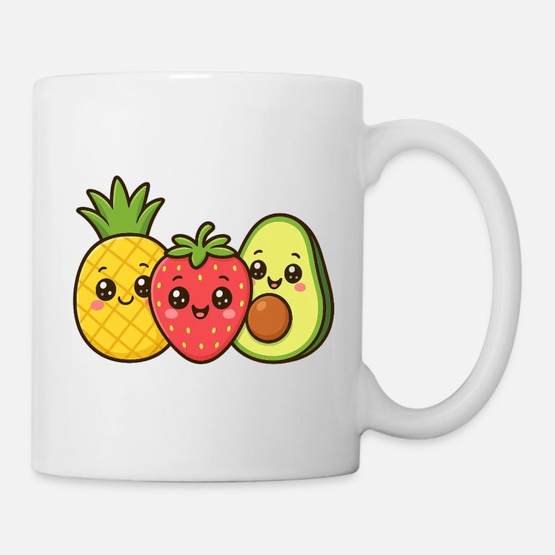 Colourful fruit friends trio - Mug - white