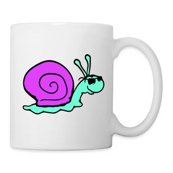 Snail Sunglasses Cool Black Glasses Smile - Mug - white - Right