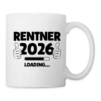 Rentner 2026 mit Daumen hoch Design - Tasse - Weiß - Rechts