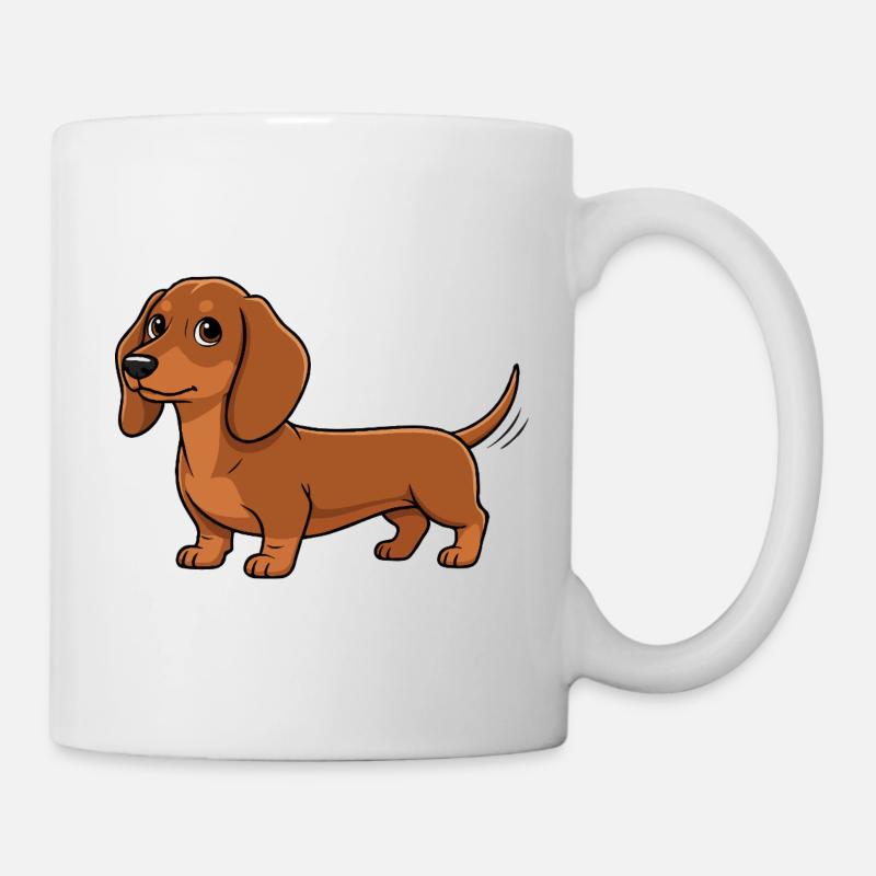 Teckel_puppy_bruin - Tasse - Weiß