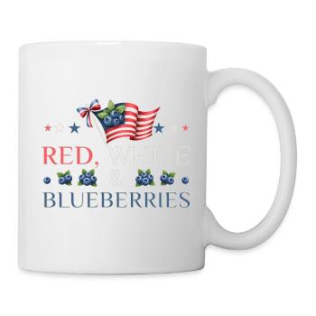 Red White & Blueberries Patriotic Design - Tasse - Weiß - Rechts