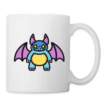 Fledermaus Halloween Comic Lustig - Tasse - Weiß - Rechts