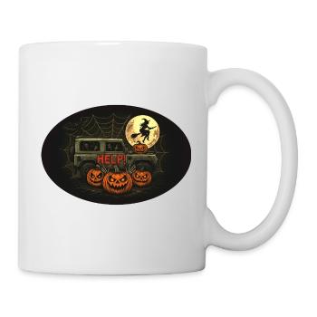 Halloween Defender with Pumpkins and Witch - Mug - white - Right