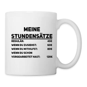 Handwerker Stundensätze - Tasse - Weiß - Rechts