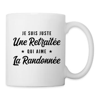 Retraitée Randonneuse Humour Cadeau Retraite - Mug blanc - blanc - Droite