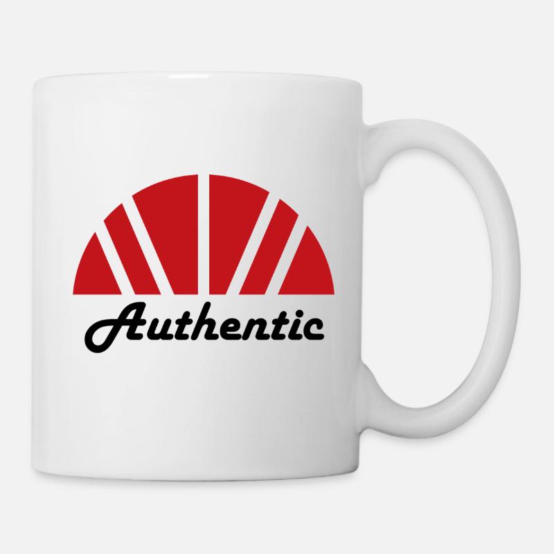 Aube abstraite rayons rouges authentique - Mug blanc - blanc