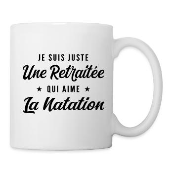 Retraitée Nageuse Humour Cadeau Retraite - Mug blanc - blanc - Droite