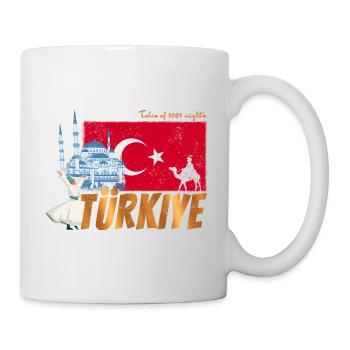 Türkiye Istanbul Vintage Fahne Türkei Sovenir - Tasse - Weiß - Rechts