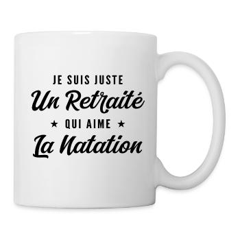 Retraité Nageur Humour Cadeau Retraite - Mug blanc - blanc - Droite