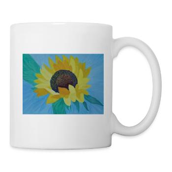 Sonnenblume Bunte Malerei Kunst - Tasse - Weiß - Rechts