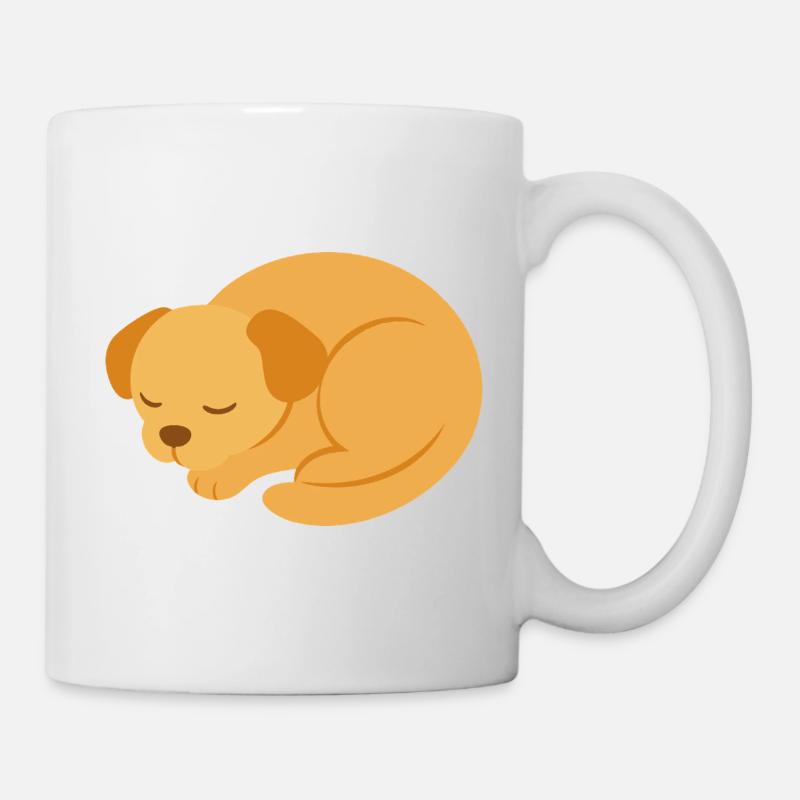 Chiot endormi dans un style minimaliste - Mug blanc - blanc
