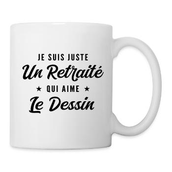 Retraité Dessinateur Humour Cadeau Retraite - Mug blanc - blanc - Droite