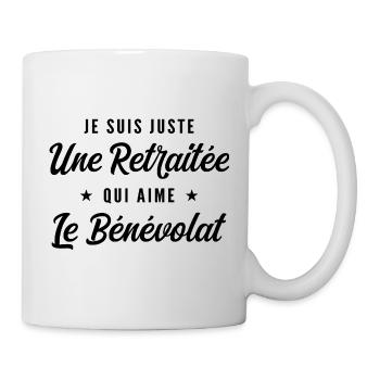 Retraitée Bénévole Humour Cadeau Retraite - Mug blanc - blanc - Droite