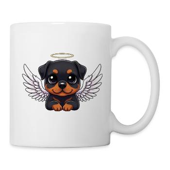 Rottweiler Welpe Engel Weihnachten Flügel Treue - Tasse - Weiß - Rechts