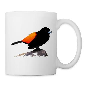 Corbeau noir plumage orange - Mug blanc - blanc - Droite
