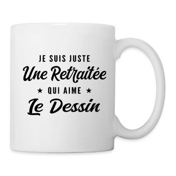 Retraitée Dessinatrice Humour Cadeau Retraite - Mug blanc - blanc - Droite