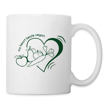 my_heart_beats_vegan - Tasse - Weiß - Rechts