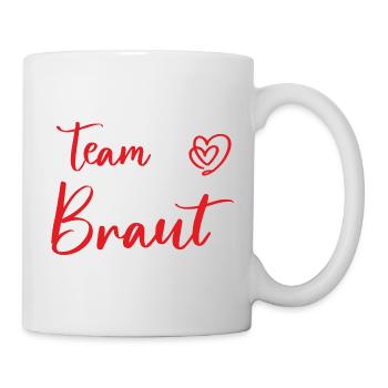 Romantisches Braut Herz Design für Hochzeit & JGA - Tasse - Weiß - Rechts