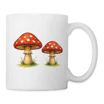 Champignons rouges dans l’herbe - Mug blanc - blanc - Droite