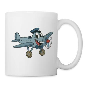 Super Vintage altes Flugzeug im BD-Stil - Tasse - Weiß - Rechts