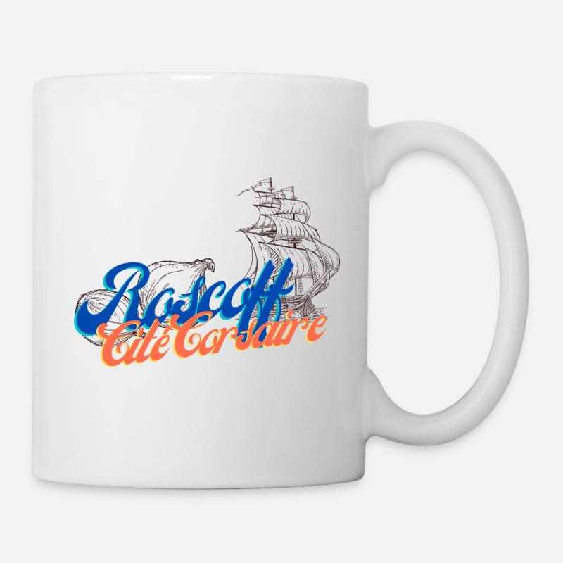 Roscoff Brittany Vintage Sailing Yachts - Mug - white
