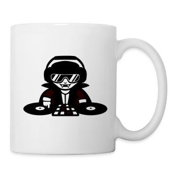 Vampire DJ DJ avec table de mixage et platine vinyle - Mug blanc - blanc - Droite