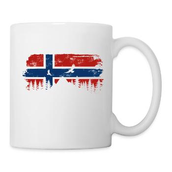 Norge - Norwegen Flagge - Urlaub Natur Geschenk - Tasse - Weiß - Rechts
