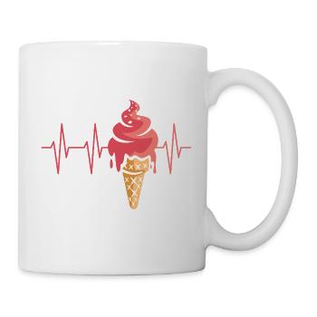 Eiscreme Herzschlag Cartoon Design - Mug - white - Right