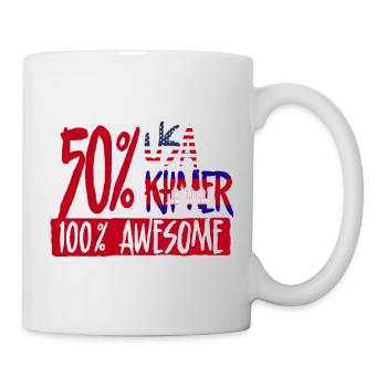 Cambodge Cambodgiens 50 % États-Unis 50 % Khmers - Mug blanc - blanc - Droite