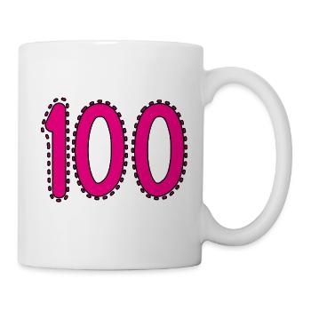 100. 100 JAHRE. 100-JÄHRIGES JUBILÄUM. GEBURTSTAG 100 - Tasse - Weiß - Rechts