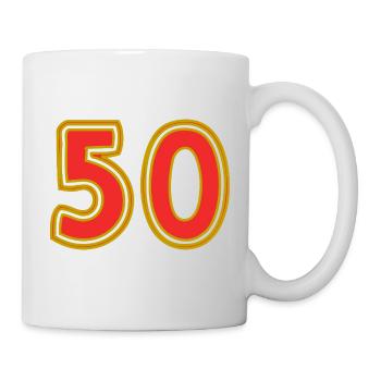 50. 50 YEARS. 50th ANNIVERSARY. 50 YEARS ANNIVERSARY. - Mug - white - Right