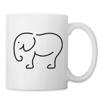 Elephant Sketch – Minimalist Animal Motif - Mug - white - Right