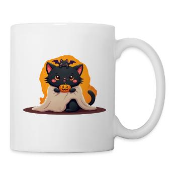 Halloween Cat with Halloween Pumpkin - Mug - white - Right