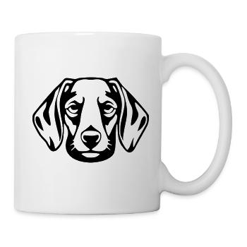Dachshund Hunde T-shirt Geschenk - Tasse - Weiß - Rechts