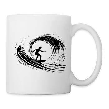 Surfing Art Surfer Illustration - Mug - white - Right