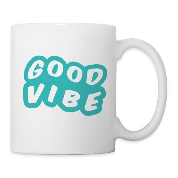 Bonne Vibe Turquoise - Mug blanc - blanc - Droite