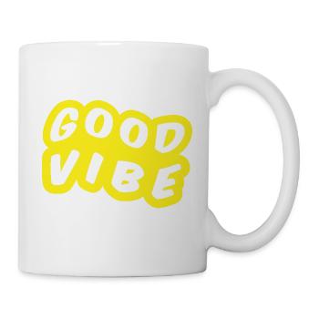 Bonne Vibe Grafique Jaune - Mug blanc - blanc - Droite