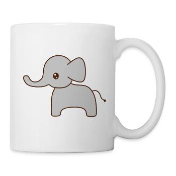 Gentle Grey Elephant Sketch - Mug - white - Right
