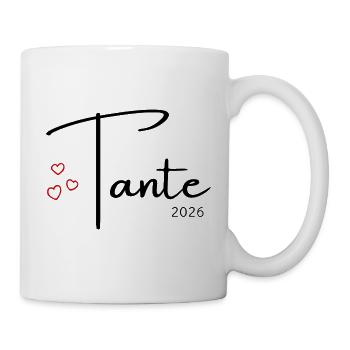 werdende Tante 2026 Baby News Schwanger Schwester - Tasse - Weiß - Rechts