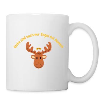 Les orignaux ne sont aussi que des anges avec des bois - Mug blanc - blanc - Droite