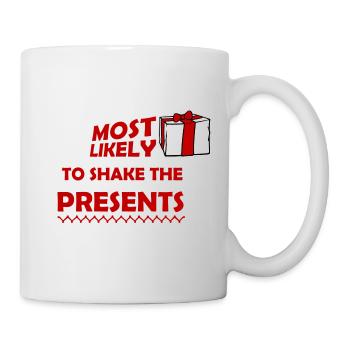 Le plus susceptible de secouer les cadeaux Noël Fun - Mug blanc - blanc - Droite