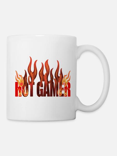 Hot Gamer Flame Design - Tasse - Weiß