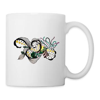 Motif Fantasy Tourbillon de Fleurs - Mug blanc - blanc - Droite