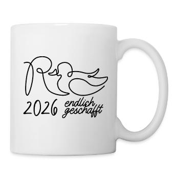 Rente eine Linie - 2026 Endlich geschafft - Tasse - Weiß - Rechts