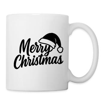 Merry Christmas with Santa Hat - Mug - white - Right