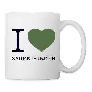 I love Saure Gurken - Tasse - Weiß - Rechts