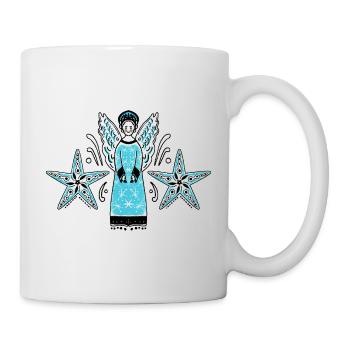 Turquoise Angel with Star Frame - Mug - white - Right
