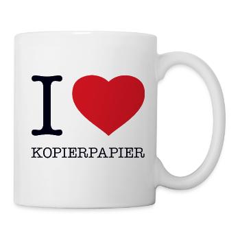 J’adore le papier de copie - Mug blanc - blanc - Droite